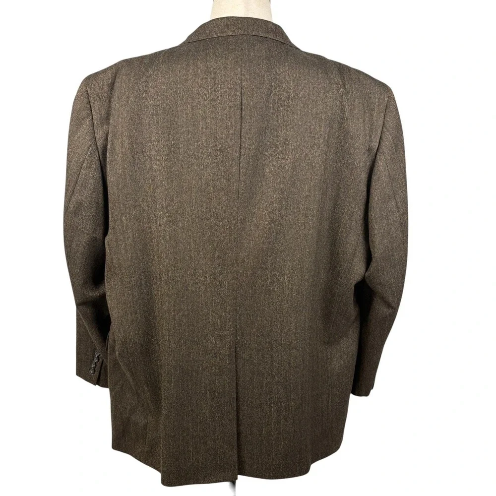 Jos A Bank‎ Gordon Wool Blazer Mens 50R Brown Herringbone Signature Sport Coat